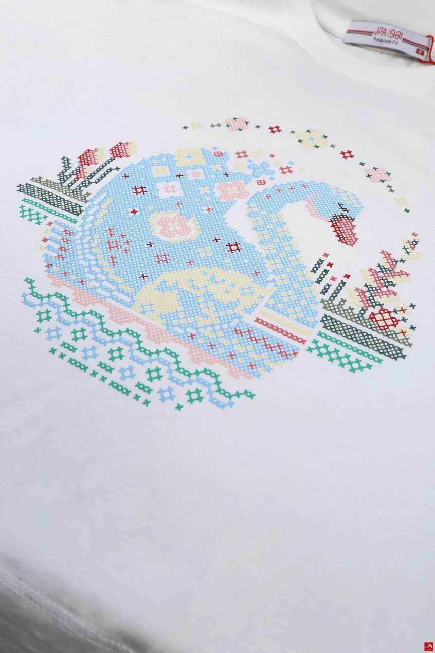 تیشرت زنانه یقه گرد چاپی جی پی ای JPA کد - 04064