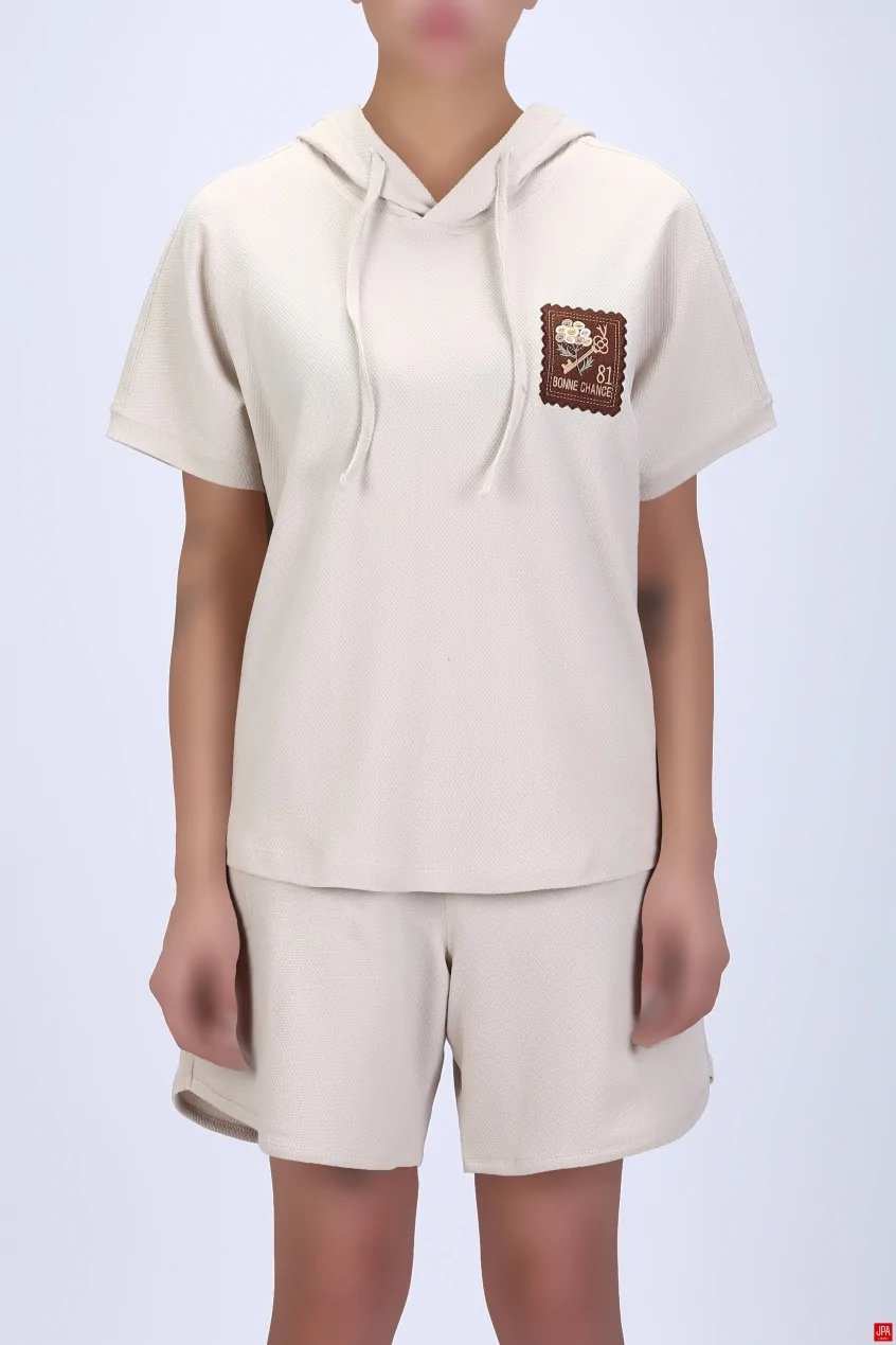 تیشرت شلوارک زنانه راحتی طرحدار گلدوزی جی پی ای JPA – کد 04467