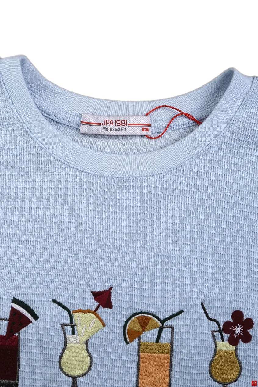 تیشرت زنانه یقه گرد طرحدار گلدوزی جی پی ای JPA – کد 04506