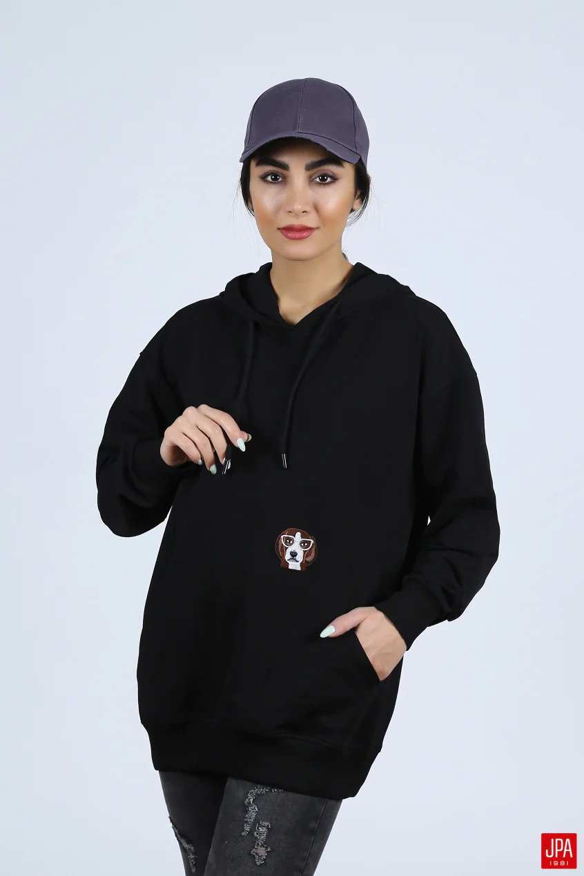 هودی زنانه مشکی جی پی ای JPA کد 01176
