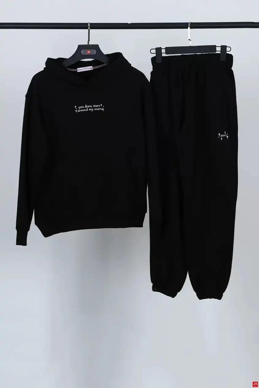 ست هودی و شلوار زنانه مشکی جی پی ای JPA کد 02025