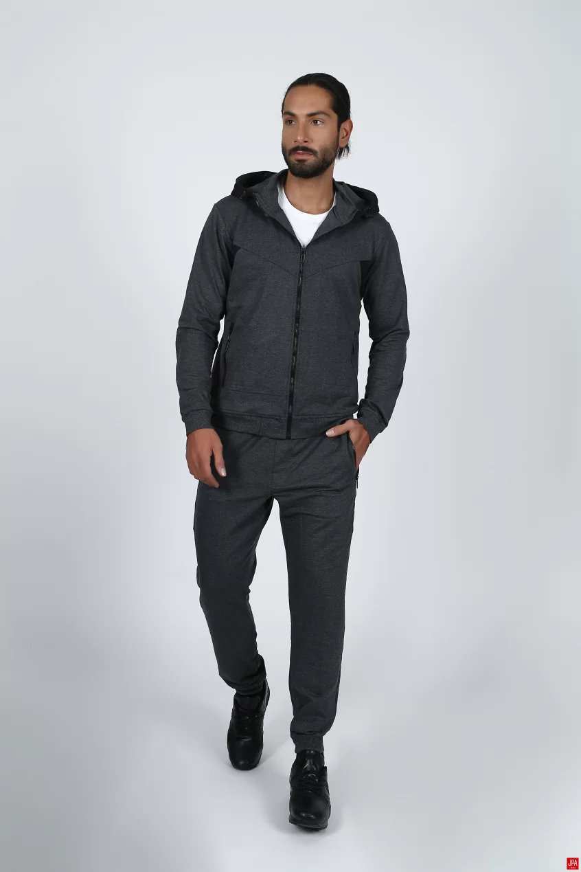 ست سویشرت و شلوار مردانه مشکی جی پی ای JPA کد 02074