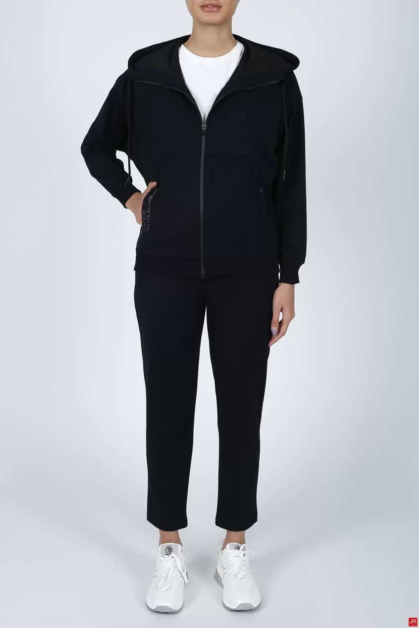 ست سویشرت و شلوار زنانه مشکی جی پی ای JPA کد 02079