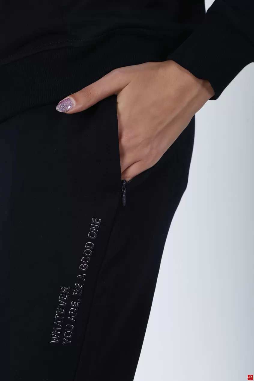 ست سویشرت و شلوار زنانه مشکی جی پی ای JPA کد 02079