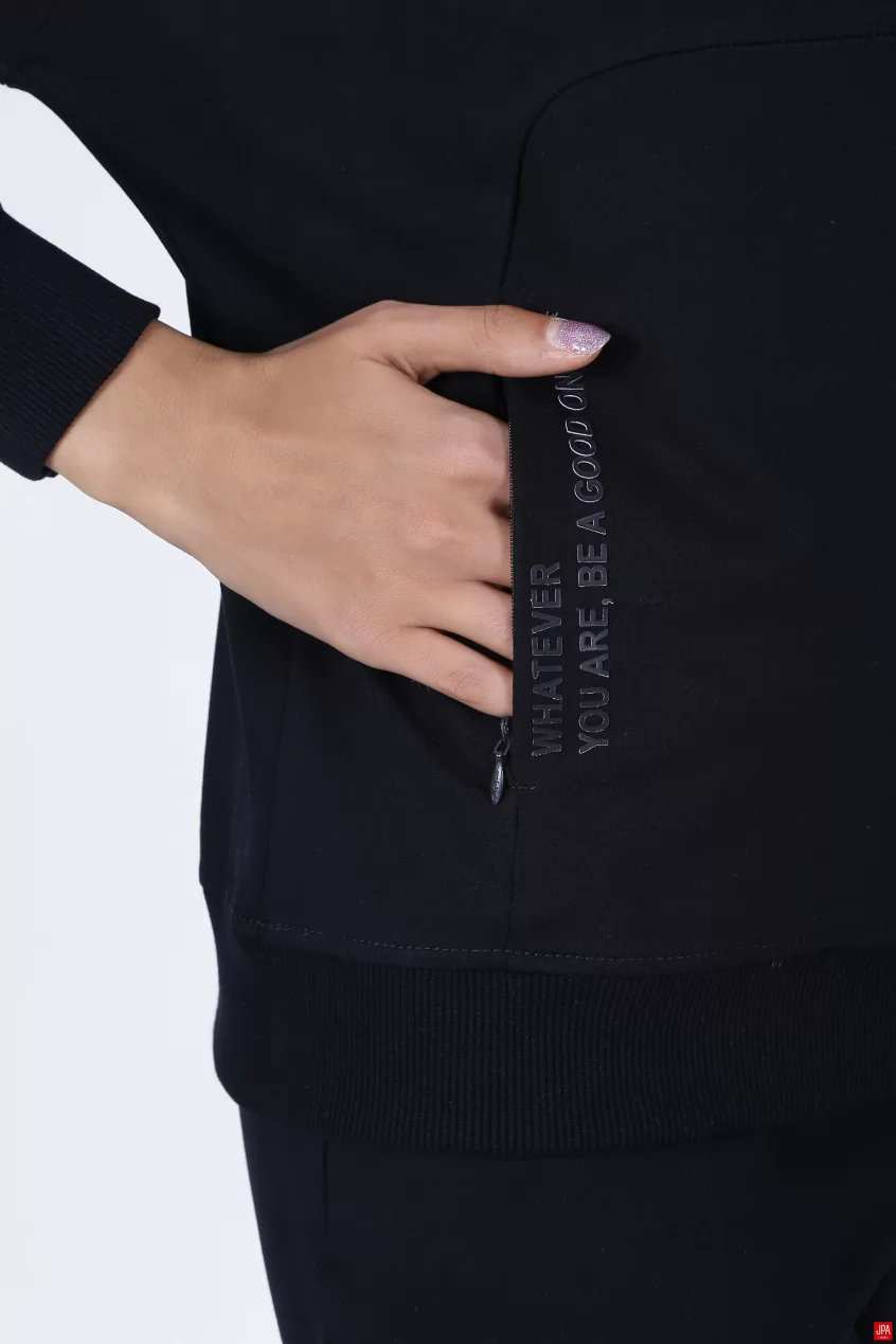 ست سویشرت و شلوار زنانه مشکی جی پی ای JPA کد 02079