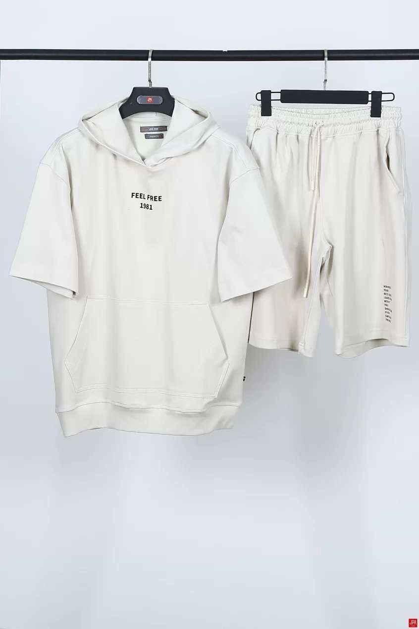 ست هودی و شلوارک مردانه مشکی جی پی ای JPA کد 02144