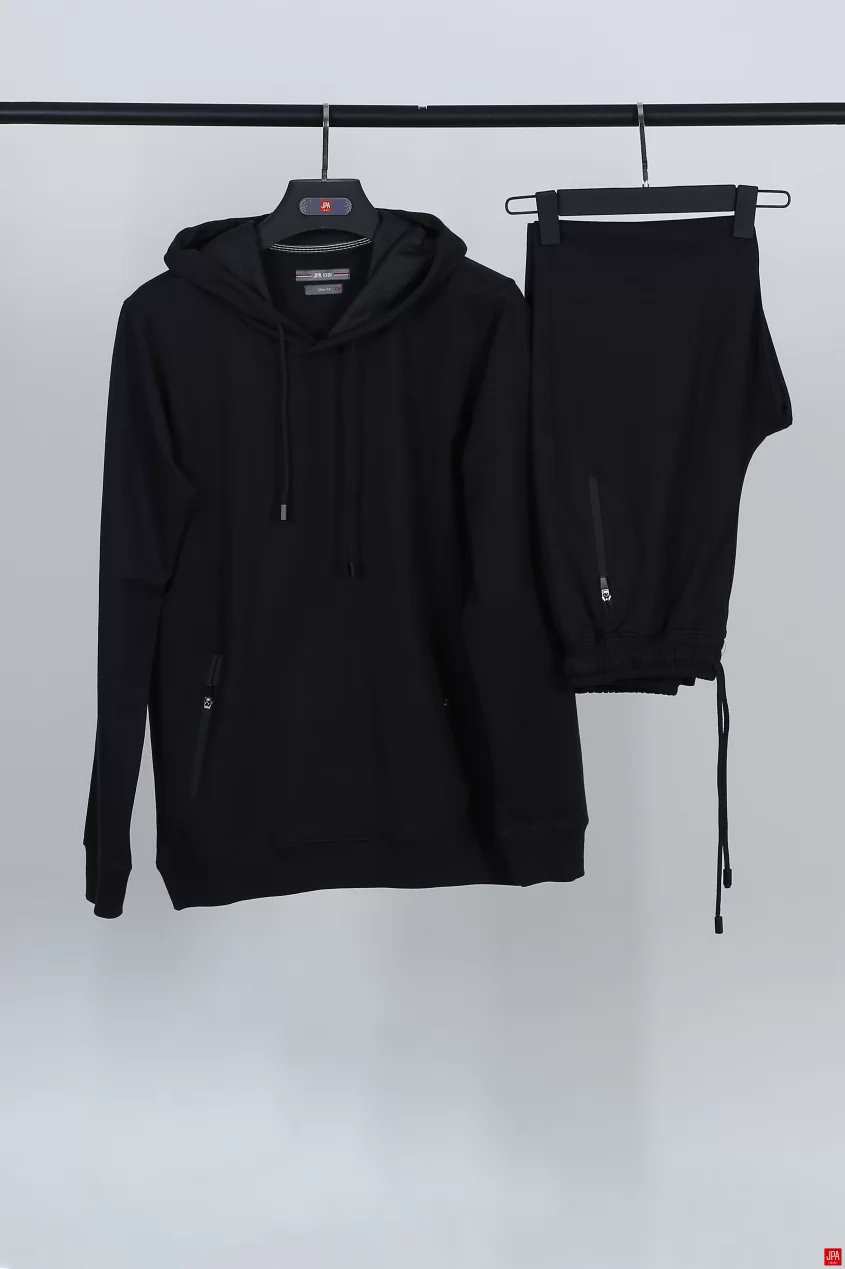 ست هودی و شلوار مردانه مشکی جی پی ای JPA کد 02164