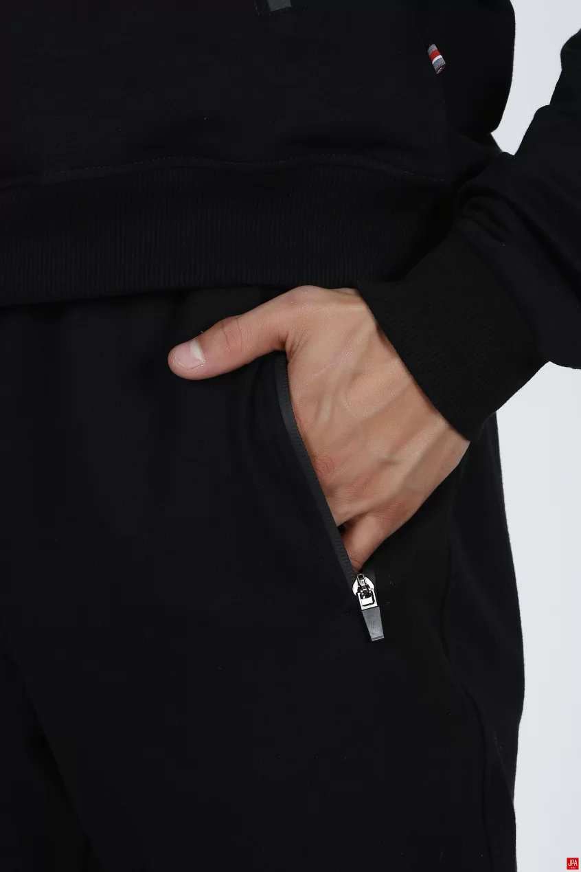 ست هودی و شلوار مردانه مشکی جی پی ای JPA کد 02164