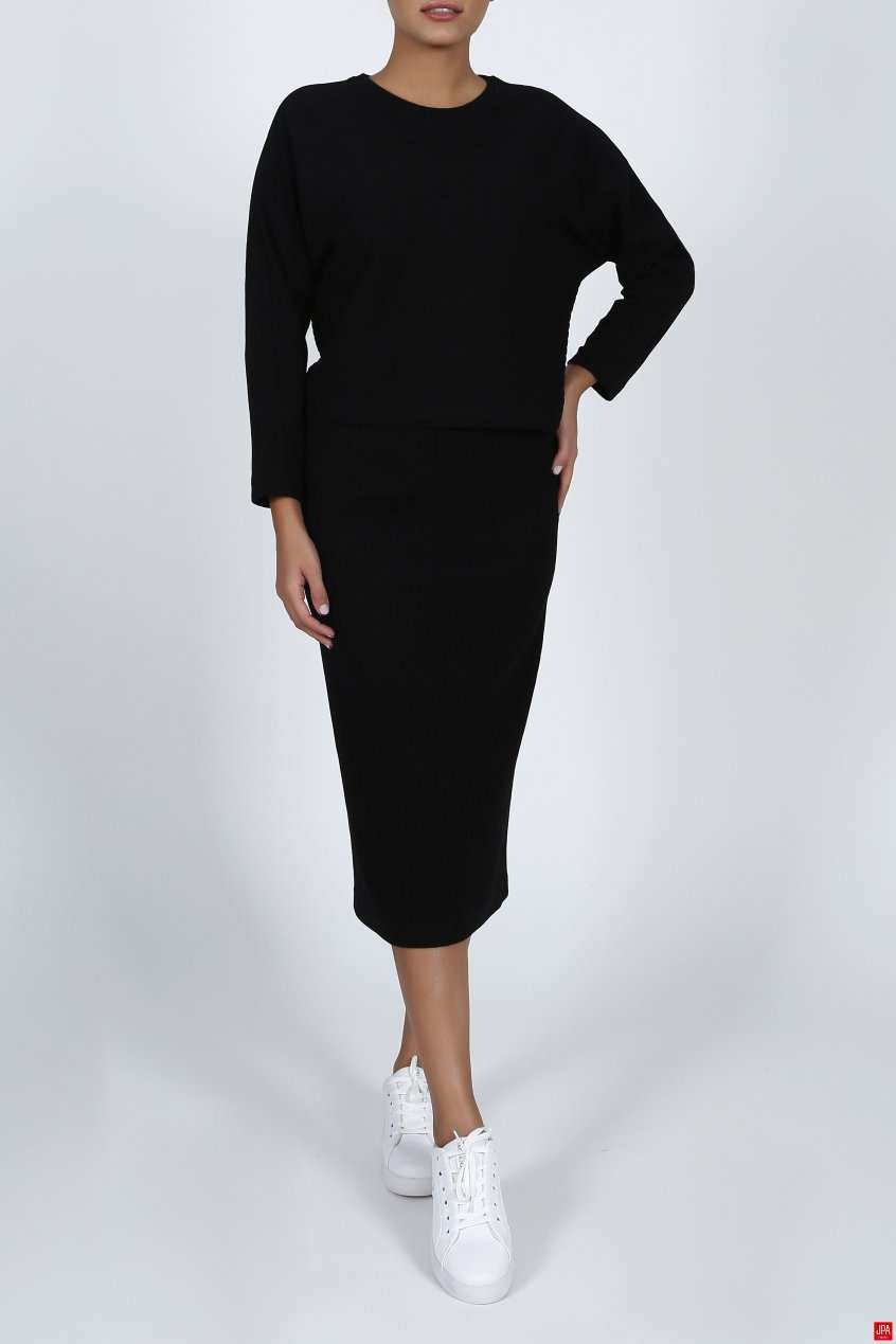 ست بلوز و دامن زنانه مشکی جی پی ای JPA کد 02151