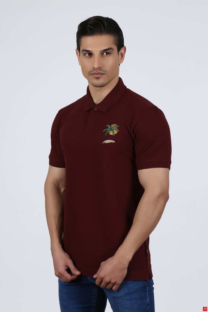 پولوشرت مردانه اسلیم سرمه ای جی پی ای JPA کد 02219