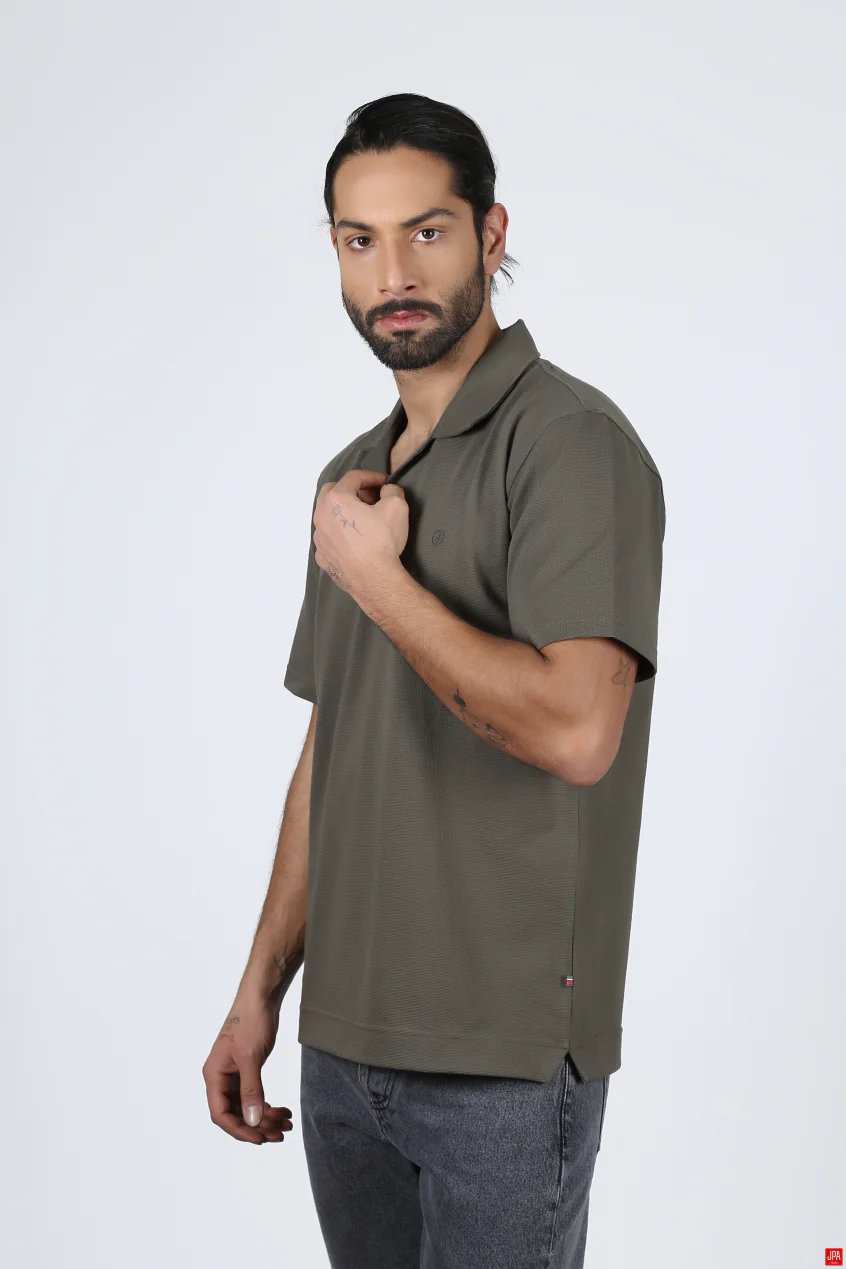 تی شرت مردانه یقه انگلیسی مشکی جی پی ای JPA کد 02325