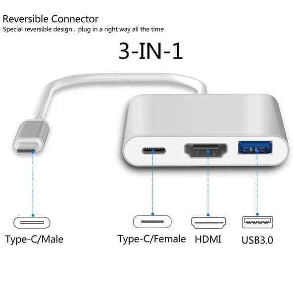 تبدیل Type-C به USB Type-C، USB Type-A، HDMI پرووان مدل PHU552