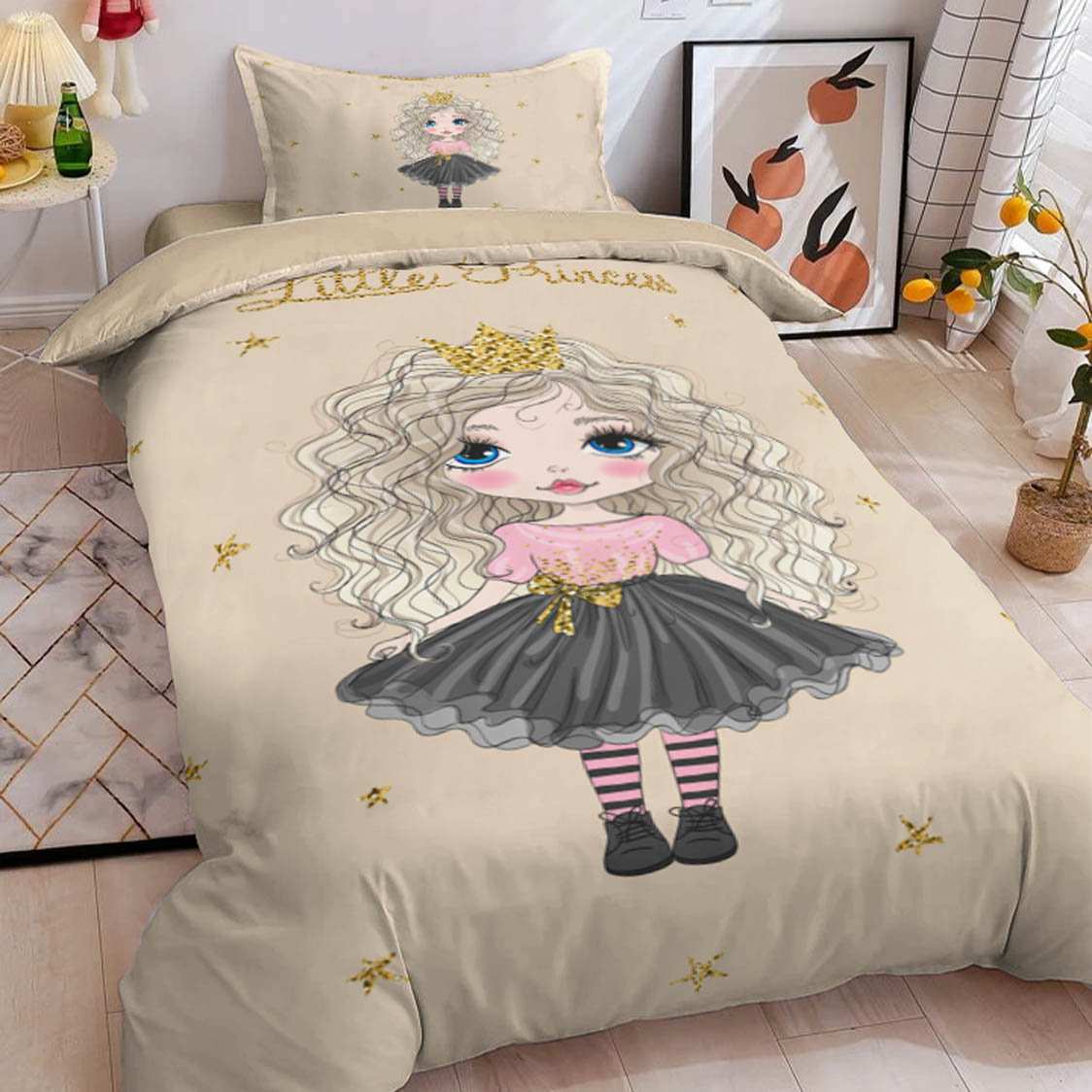 روتختی کودک طرح دختر موفرفری مدل TS01 نوپه هوم