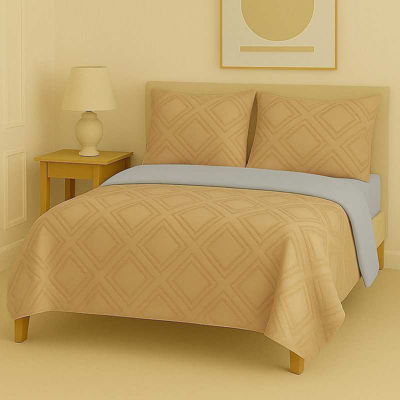 سرویس روتختی کاوری مینیمال طرح برجسته لوزی درشت نوپه هوم