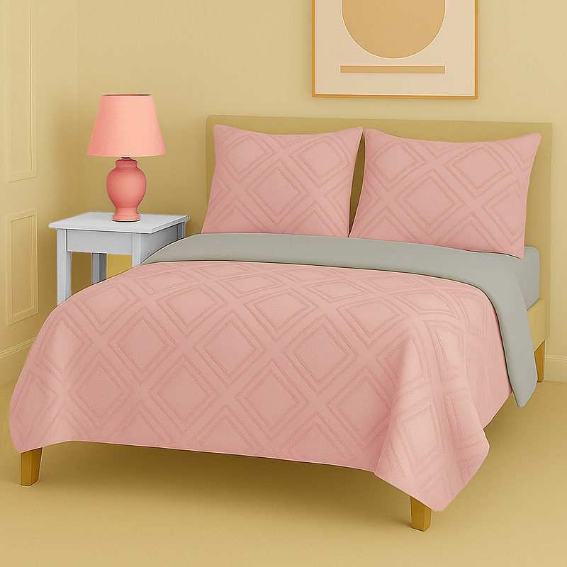 سرویس روتختی کاوری مینیمال طرح برجسته لوزی درشت نوپه هوم