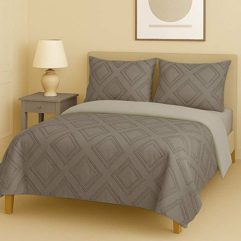 سرویس روتختی کاوری مینیمال طرح برجسته لوزی درشت نوپه هوم