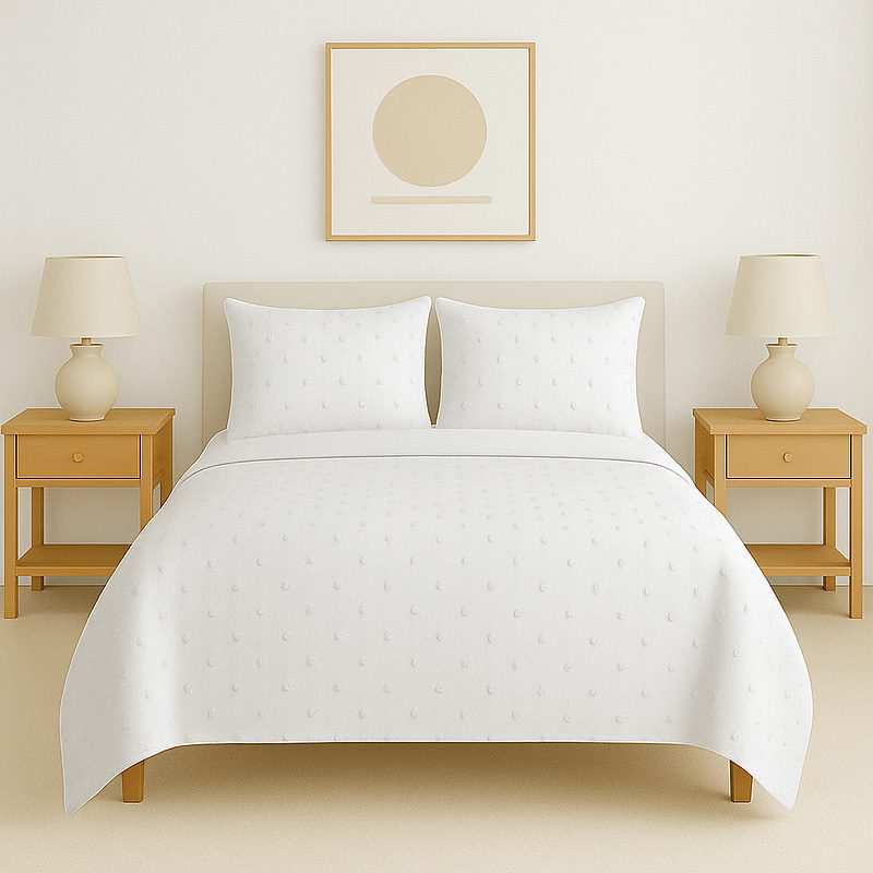 سرویس روتختی کاوری مینیمال طرح برجسته خال خالی نوپه هوم