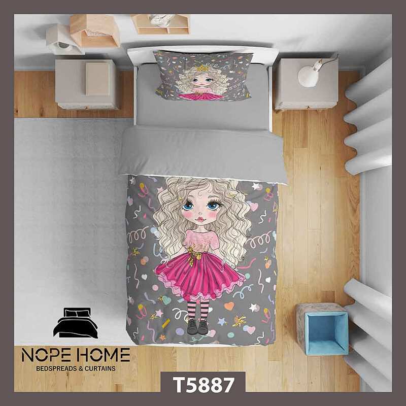 روتختی کودک طرح دختر مو فرفری کد T5887 نوپه هوم
