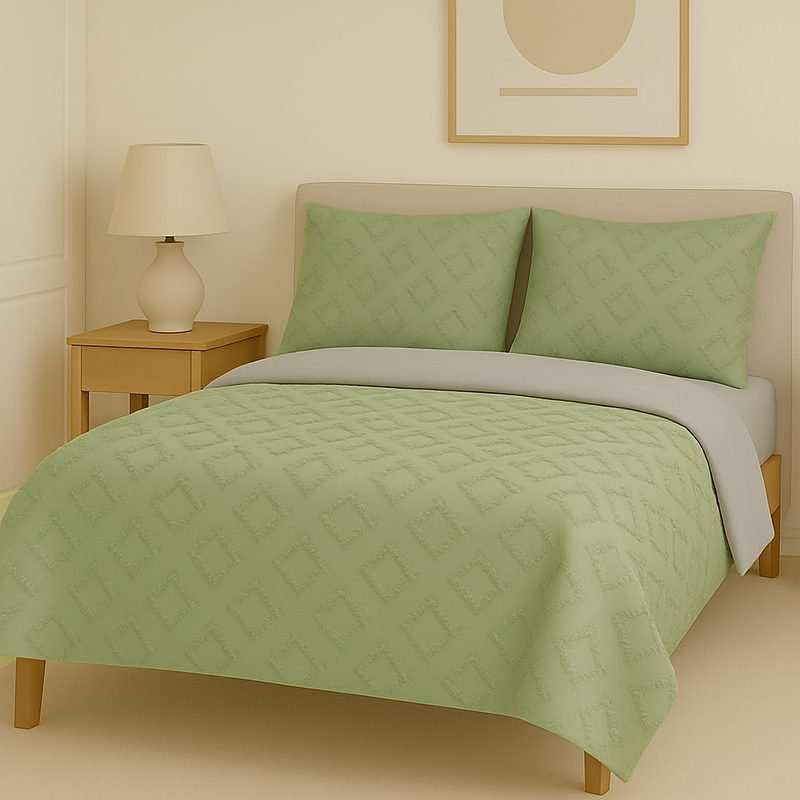 سرویس روتختی کاوری مینیمال طرح برجسته لوزی ریز نوپه هوم