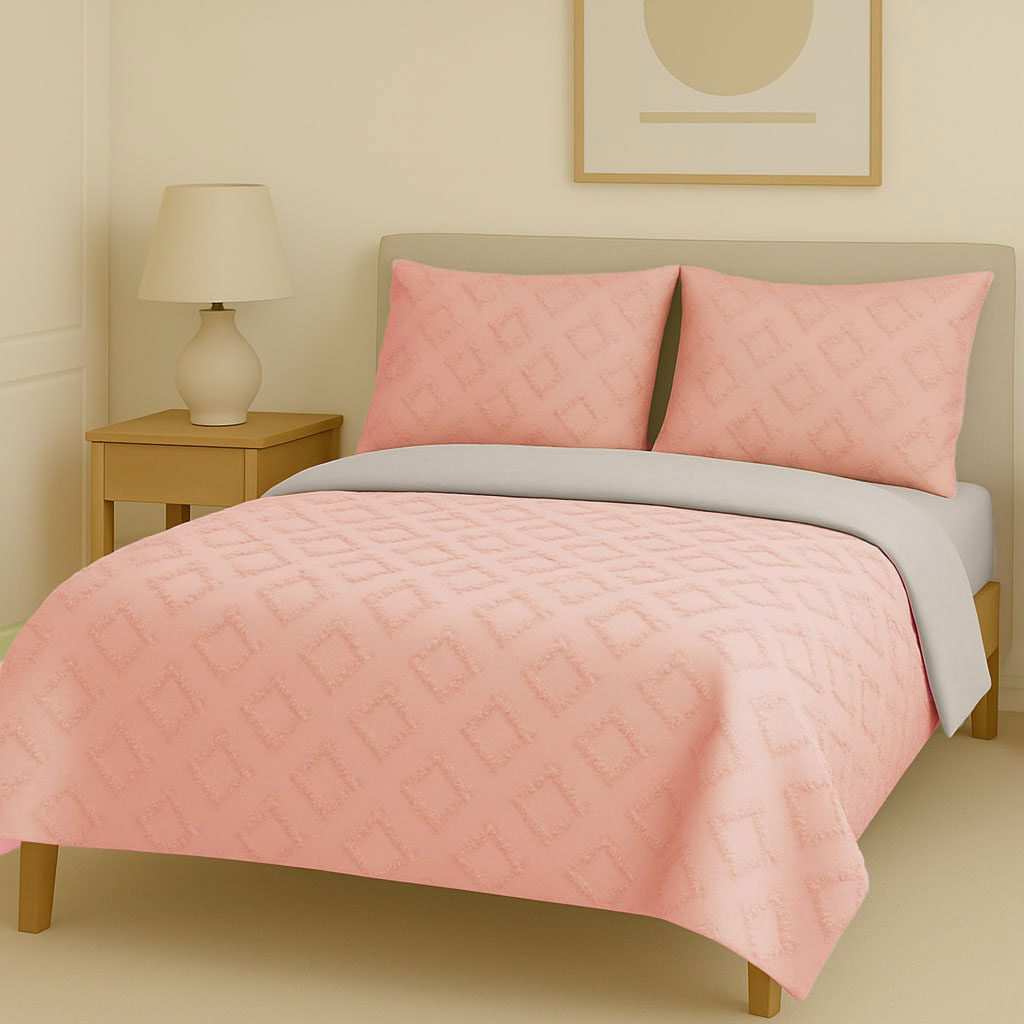 سرویس روتختی کاوری مینیمال طرح برجسته لوزی ریز نوپه هوم