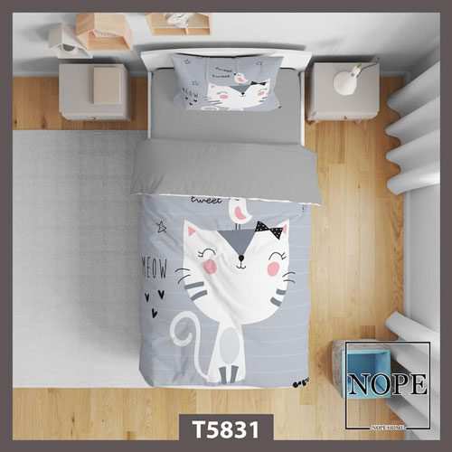 روتختی کودک طرح بچگانه گربه مدل T5831 نوپه هوم