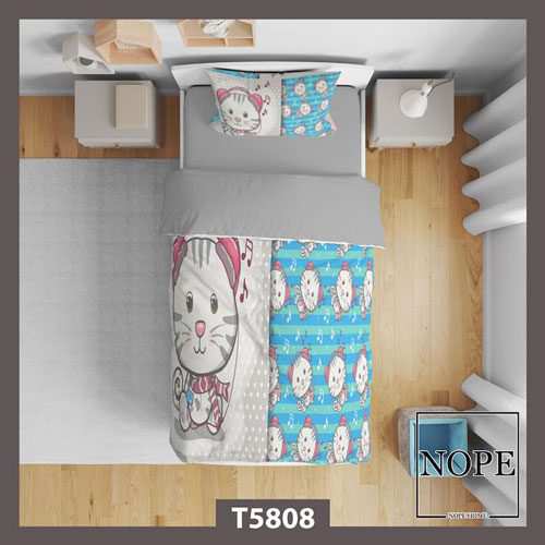 روتختی کودک طرح گربه مدل T5808 نوپه هوم