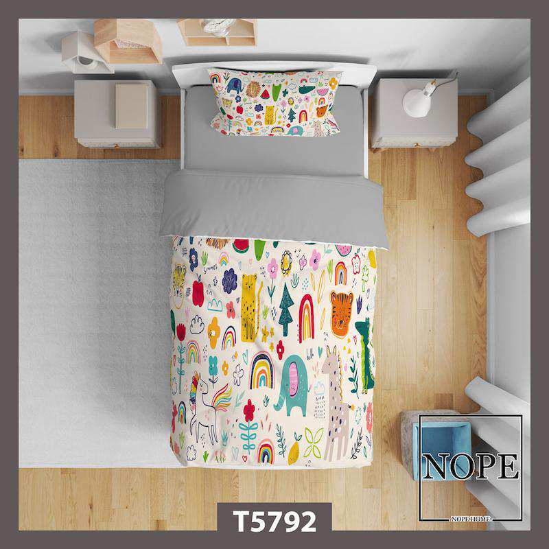 روتختی کودک طرح پترن فانتزی رنگین کمان مدل T5792 نوپه هوم