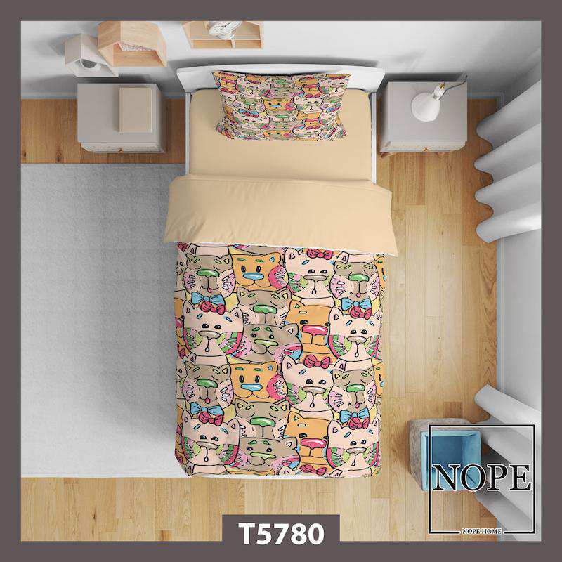 روتختی کودک طرح پترن گربه مدل T5780 نوپه هوم