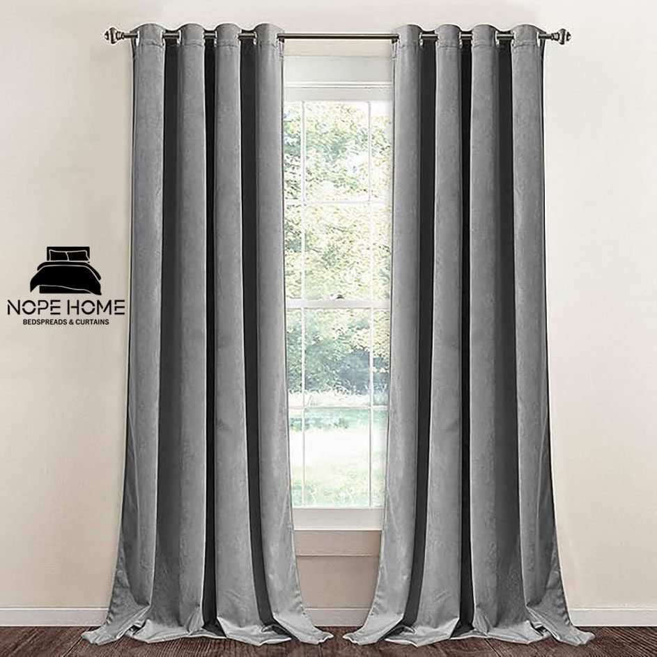 پرده آماده مخمل ویولت نوپه هوم