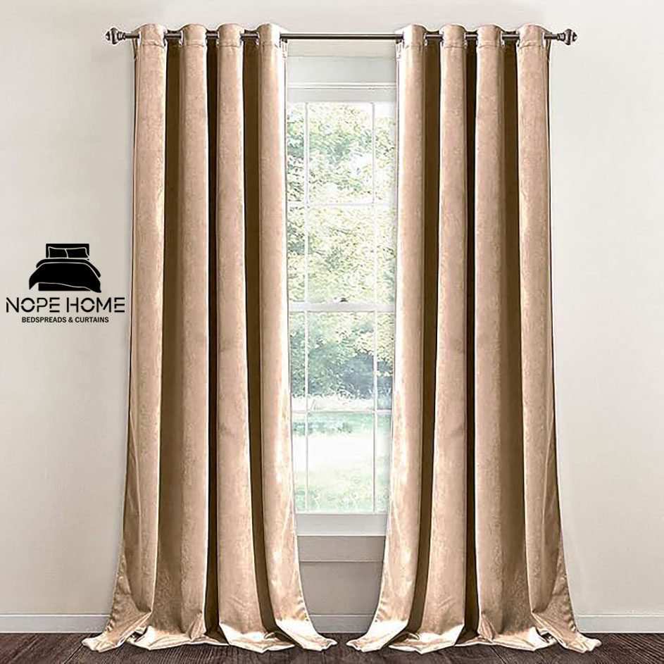 پرده آماده مخمل ویولت نوپه هوم