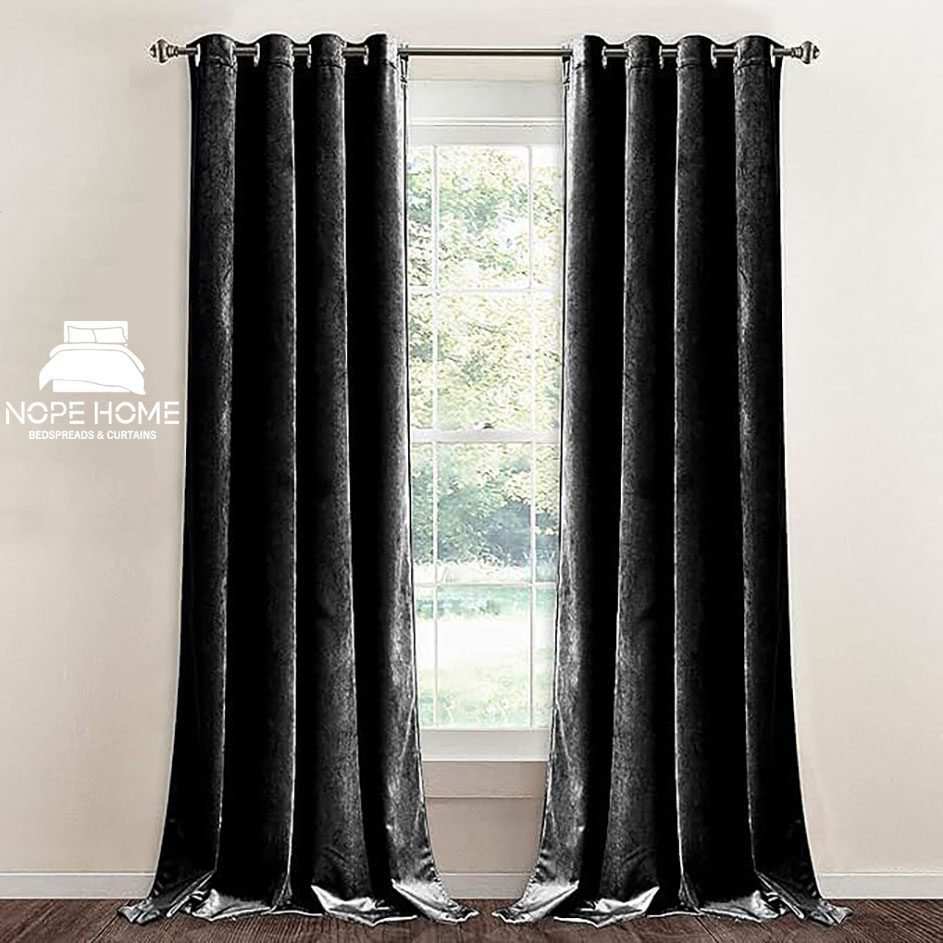 پرده آماده مخمل ویولت نوپه هوم