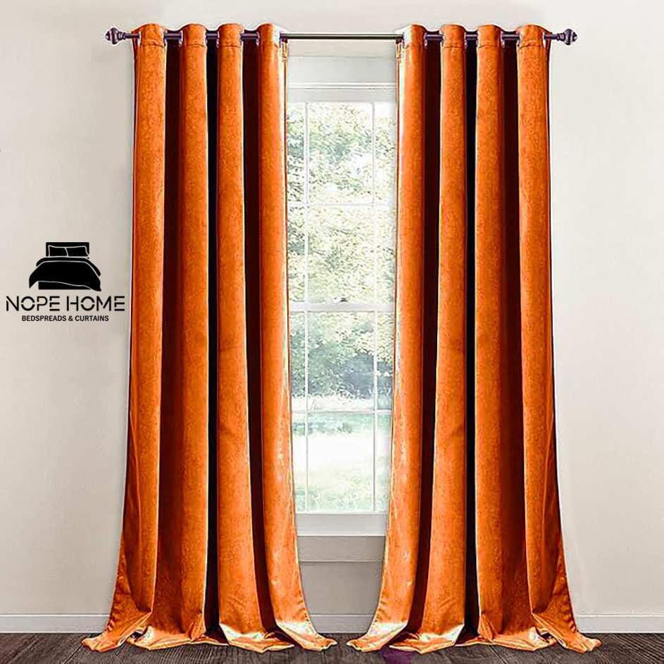 پرده آماده مخمل ویولت نوپه هوم