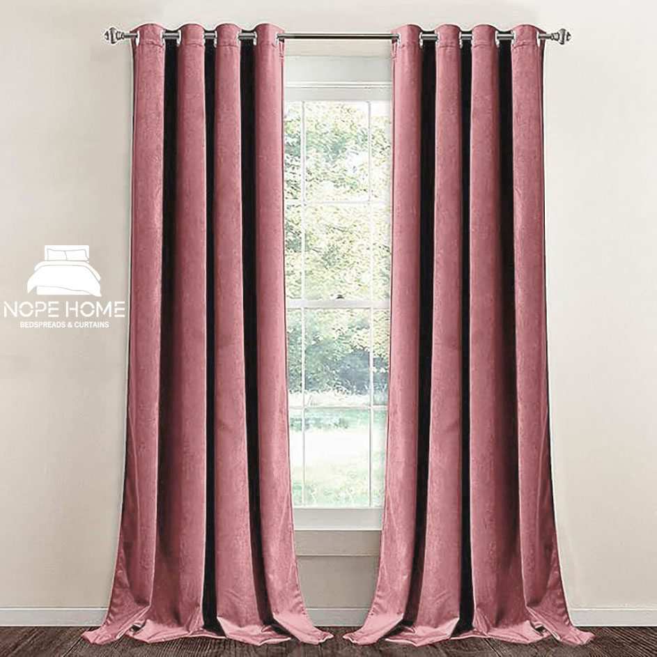 پرده آماده مخمل ویولت نوپه هوم