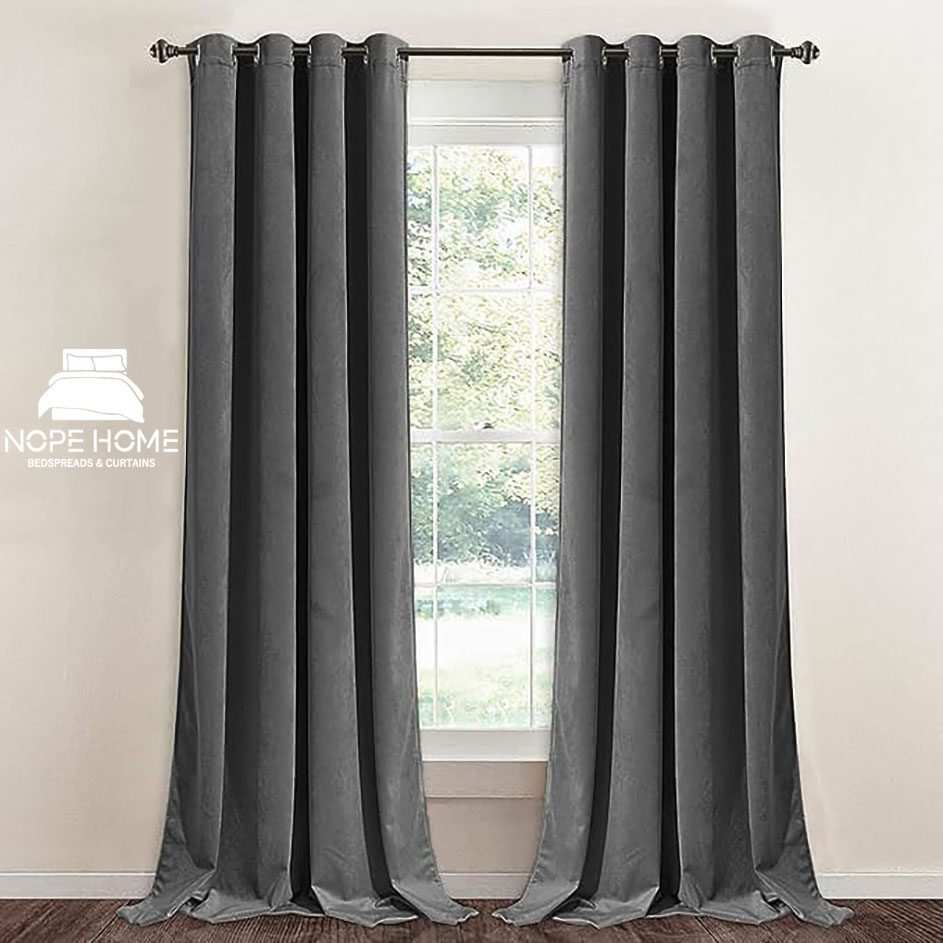 پرده آماده مخمل ویولت نوپه هوم