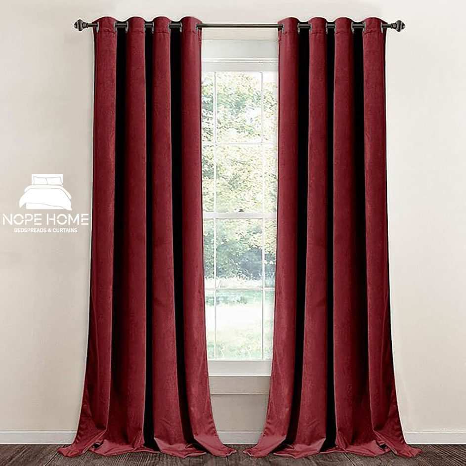 پرده آماده مخمل ویولت نوپه هوم