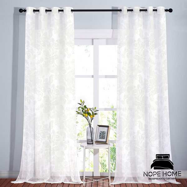 پرده آماده حریر کتان نوپه هوم