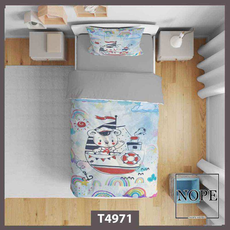 روتختی کودک طرح کشتی و خرس مدل T4971 نوپه هوم