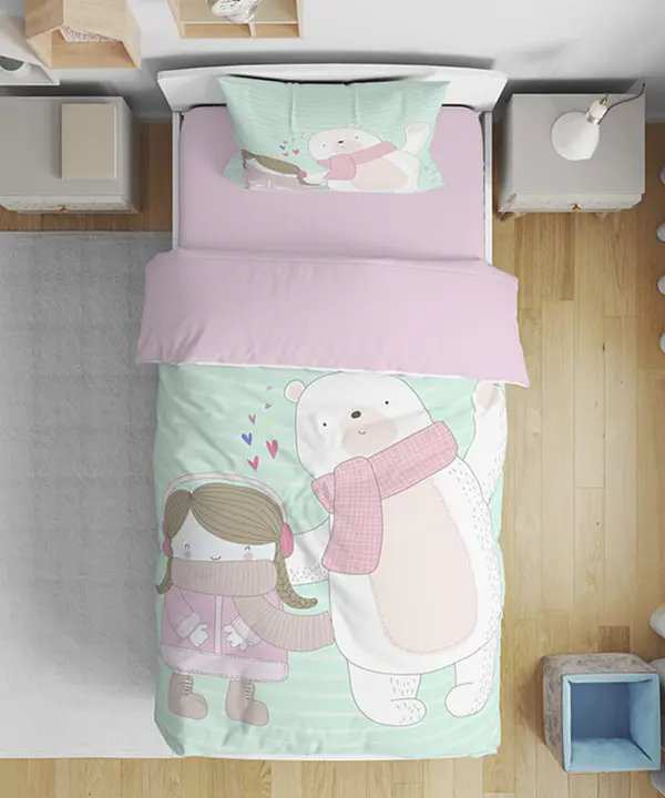 روتختی کودک طرح خرس مدل T5855 نوپه هوم