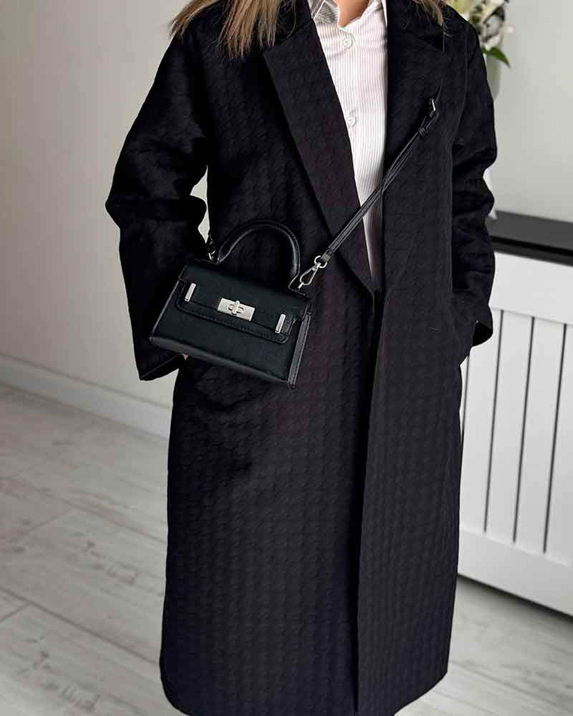 مانتو زنانه ژاکارد مشکی آماهی Amahi مدل Feel کد AA100