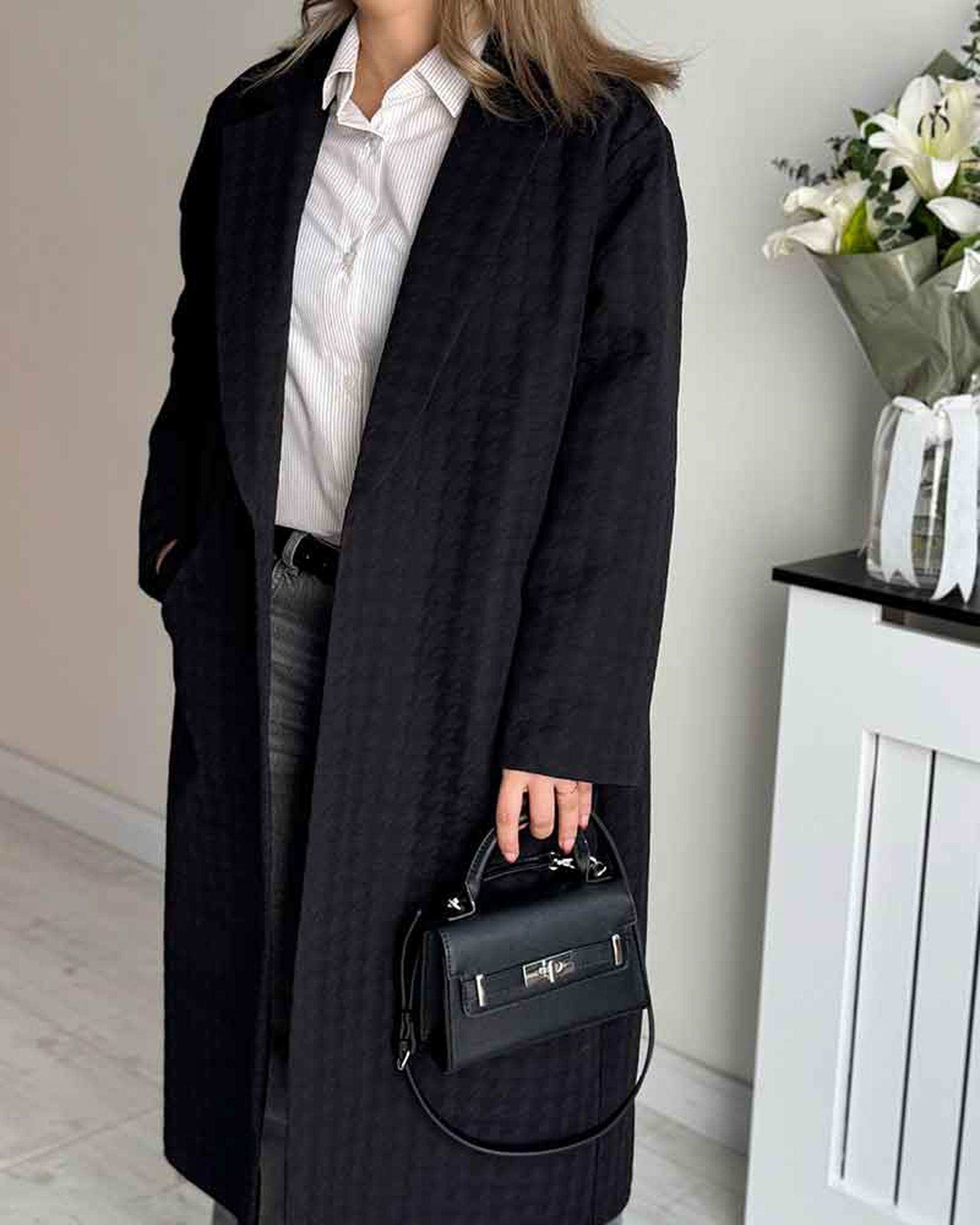 مانتو زنانه ژاکارد مشکی آماهی Amahi مدل Feel کد AA100