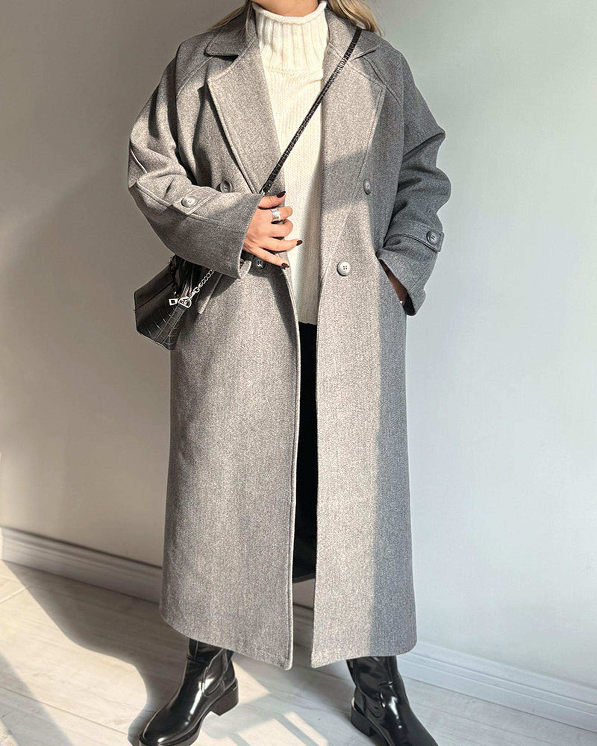 پالتو زنانه طوسی آماهی Amahi مدل Snowy کد AA103