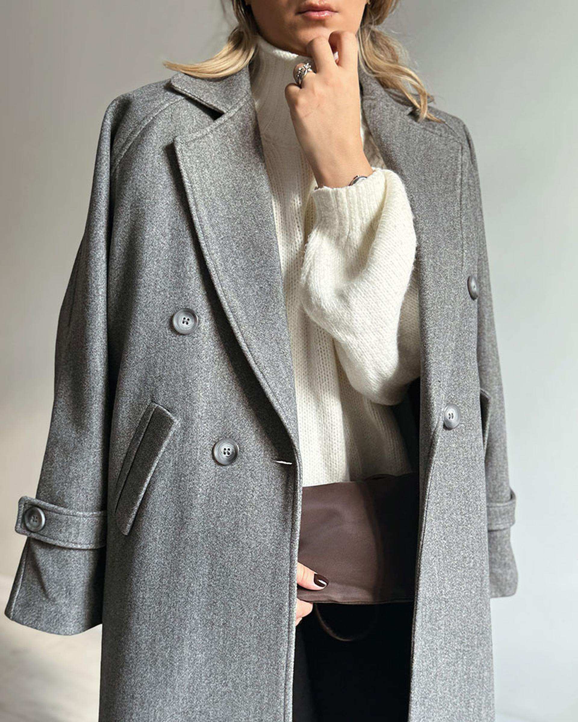 پالتو زنانه طوسی آماهی Amahi مدل Snowy کد AA103