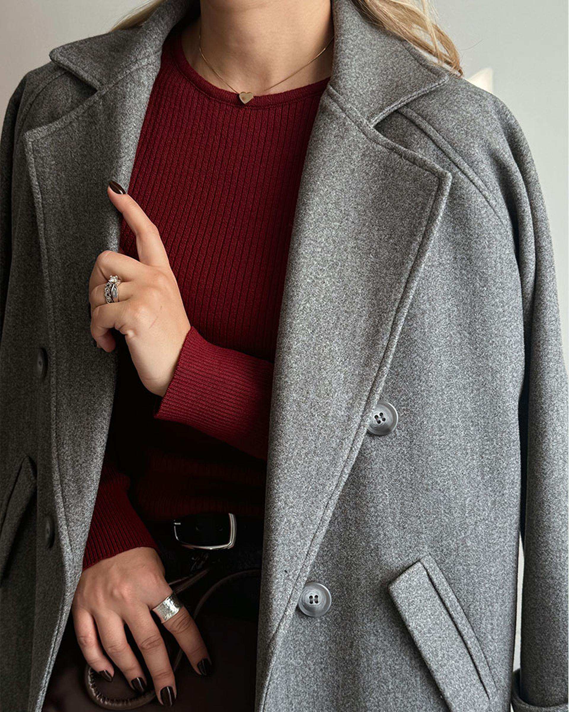 پالتو زنانه طوسی آماهی Amahi مدل Snowy کد AA103