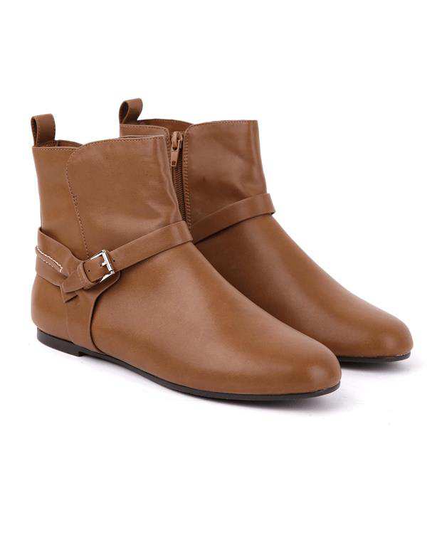 نیم بوت سگک دار زنانه عسلی CHARLES & KEITH