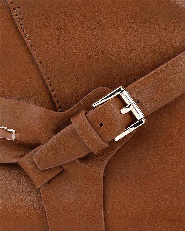 نیم بوت سگک دار زنانه عسلی CHARLES & KEITH