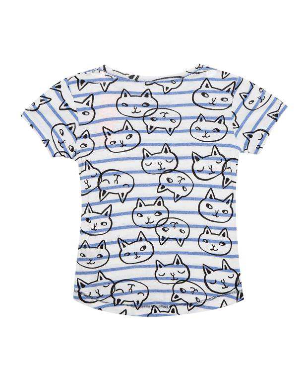 تی شرت نخی دخترانه شیری آبی Joe Fresh