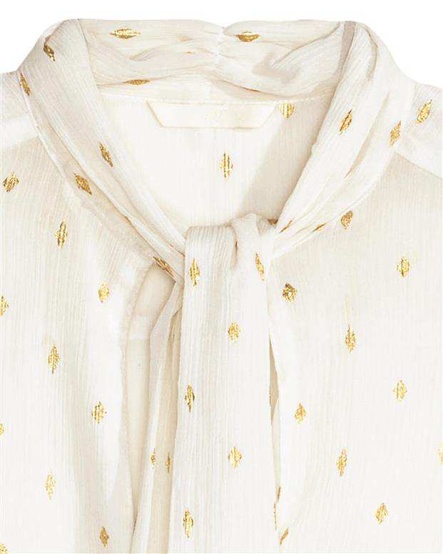 شومیز طرح لوزی زنانه شیری H&M