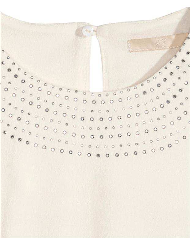 بلوز نگین‌دار زنانه شیری H&M