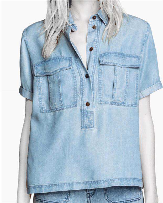 شومیز زنانه آبی روشن H&M