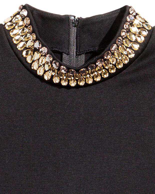 پیراهن نگین‌دار زنانه مشکی H&M